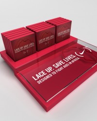 Box com a identidade da campanha da Nike