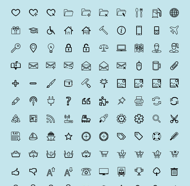 Pack de ícones minimalistas para seu site