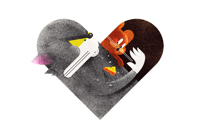 Rivais unidos pela fora do amor, ilustrações feitas pelo designer e ilustrador Dan Matutina (6)