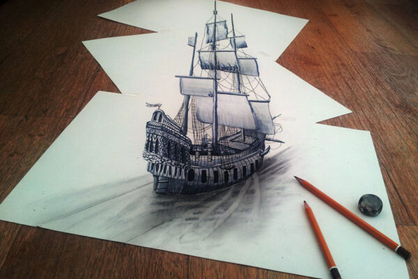 Impressionantes desenhos 3D feitos com um simples lápis, vejam só - feitos por ramon bruin (6)
