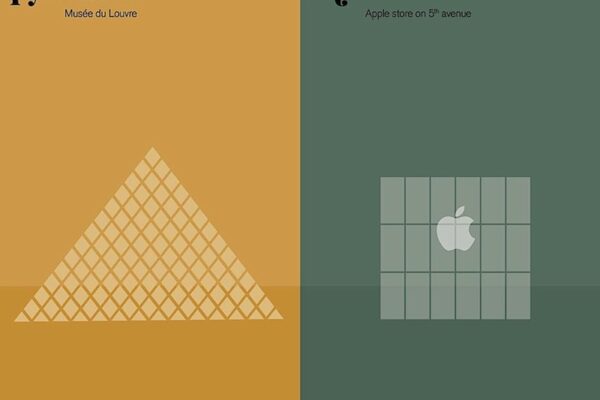 Pôsteres minimalistas onde retratam as diferenças e contradições de paris e nova iorque por Vahram Muratyan (12)