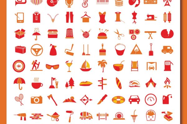 Pacote de 200 ícones para você usar com quiser, bom proveito!