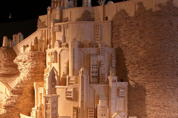 Cidade e castelos feitos com palitos de fóforos (4)