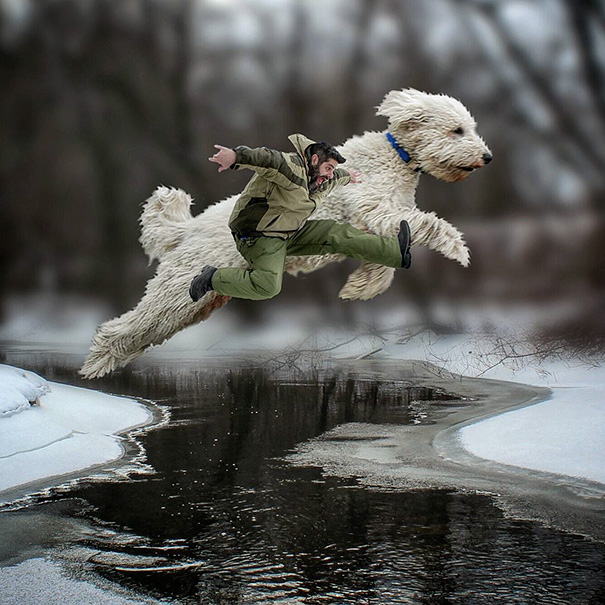 Fotógrafo e seu cachorro em fotos criativas (2)