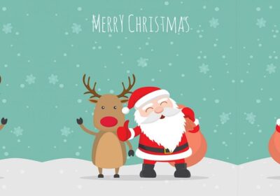 vetores papai noel e rena