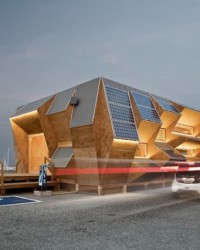 visão da casa ao entardecer